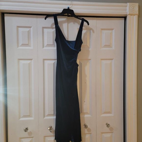 NIGHT NIGHT by Jonathan Simkhai Womens Blue Dk Cut Out Velvet Midi Dress… - Picture 6 of 13